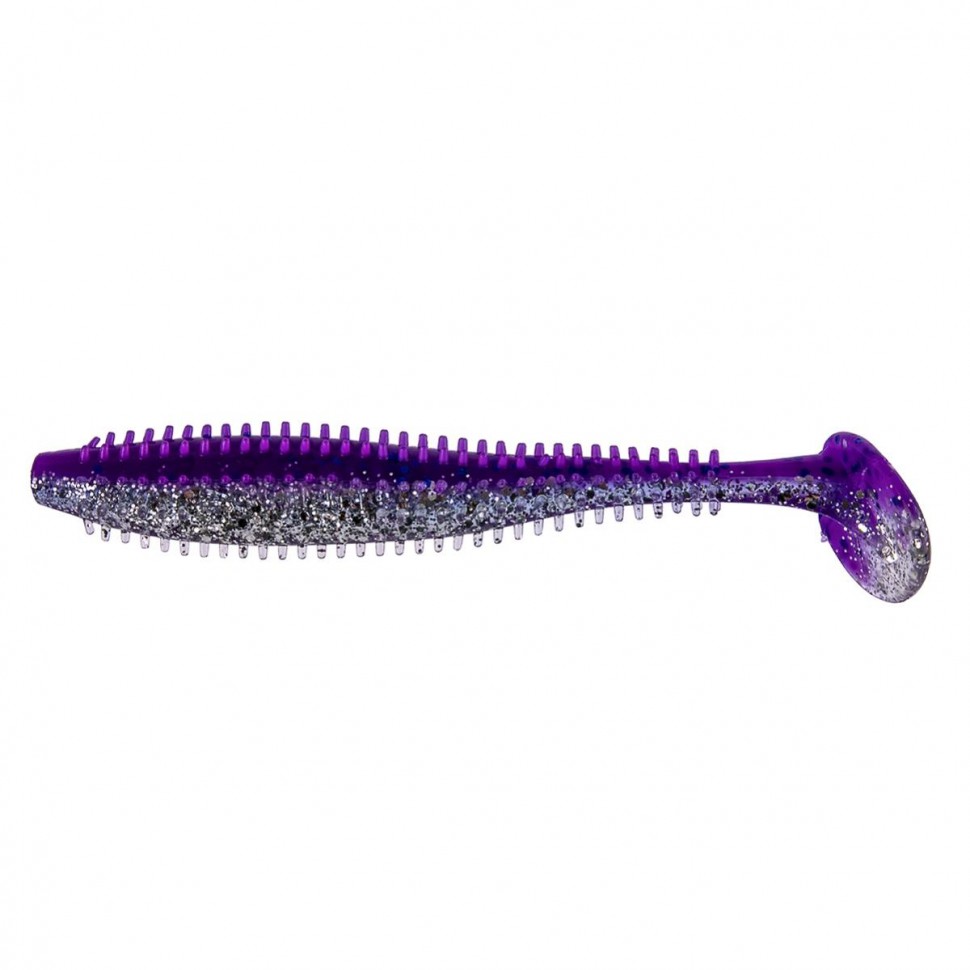 Виброхвост Helios Shaggy 5,12"/13 см, цвет Silver Sparkles & Fio 5 шт HS-18-036 , 